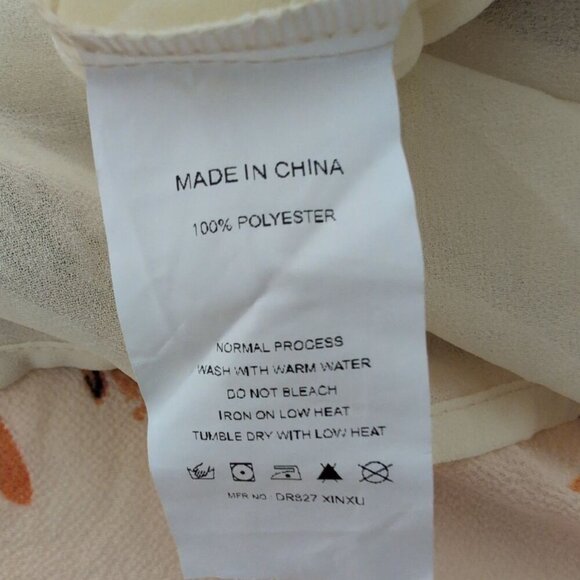 Simplee Floral Halter Maxi Dress Womens Size Medium Orange V Neck Open Back NEW - Picture 7 of 11